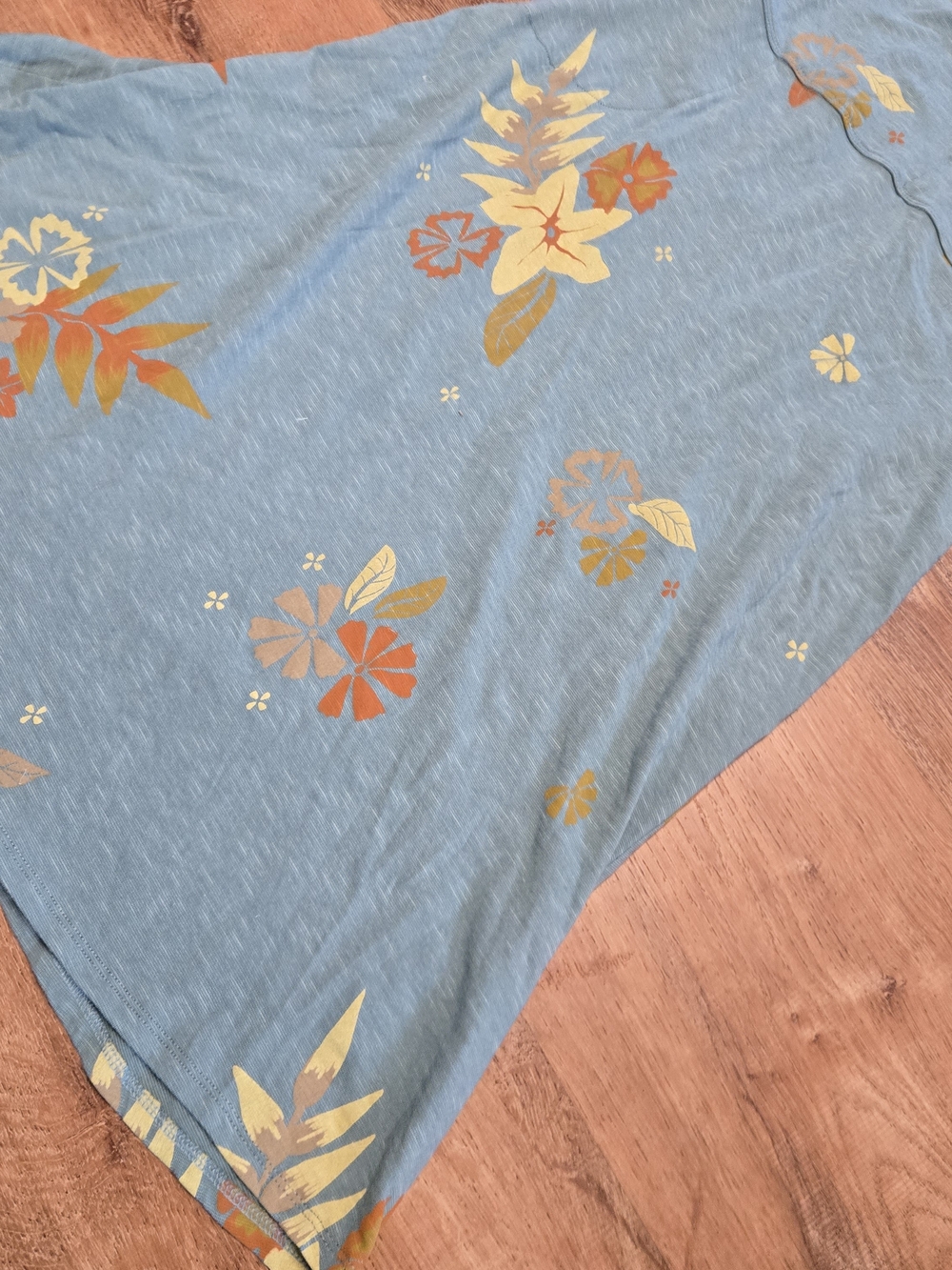 Toad&Co Blue Floral Maxi Dress with Yellow & Orange Accents Organic Cotton Small - Picture 2 of 7